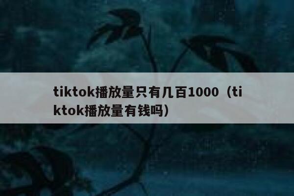 tiktok播放量只有几百1000（tiktok播放量有钱吗） 第1张