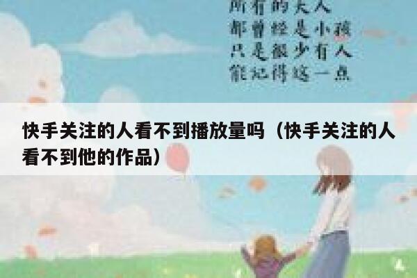 快手关注的人看不到播放量吗（快手关注的人看不到他的作品） 第1张