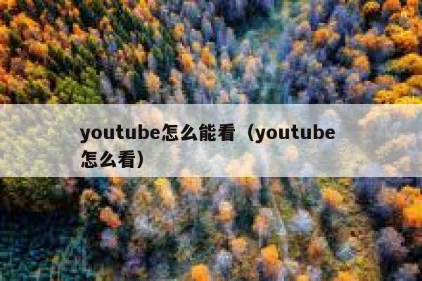 youtube怎么能看（youtube 怎么看） 第1张