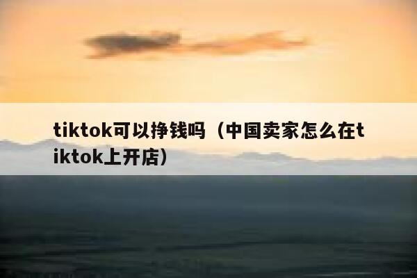 tiktok可以挣钱吗（中国卖家怎么在tiktok上开店） 第1张