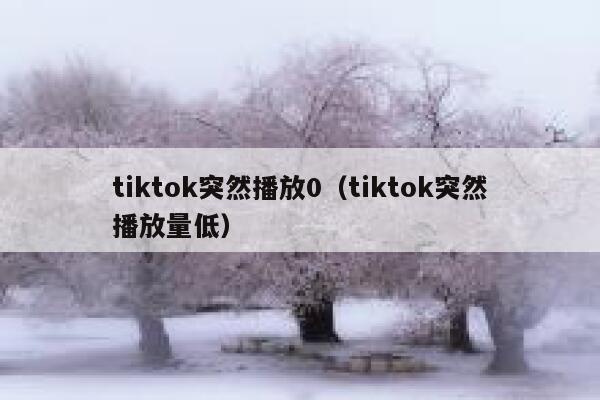 tiktok突然播放0(tiktok突然播放量低) 第1张 tiktok突然播放0(tiktok突然播放量低) 第1张