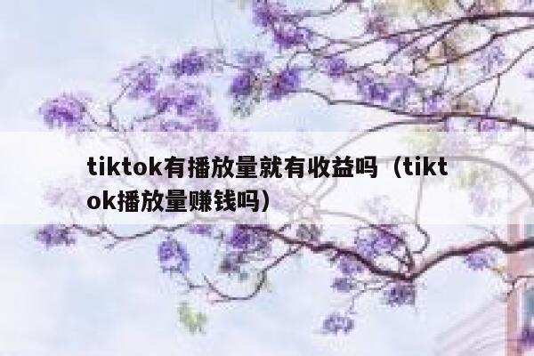 tiktok有播放量就有收益吗（tiktok播放量赚钱吗） 第1张