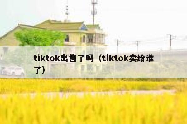 tiktok出售了吗（tiktok卖给谁了） 第1张