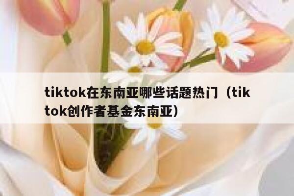 tiktok在东南亚哪些话题热门(tiktok创作者基金东南亚) 第1张 tiktok在东南亚哪些话题热门(tiktok创作者基金东南亚) 第1张