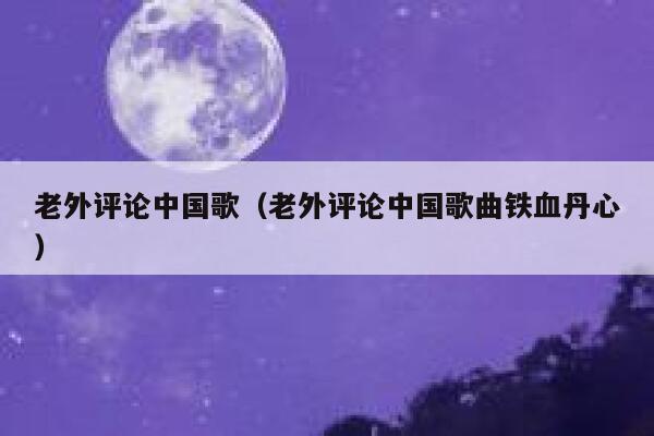 老外评论中国歌（老外评论中国歌曲铁血丹心） 第1张