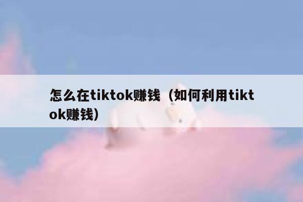 怎么在tiktok赚钱（如何利用tiktok赚钱） 第1张