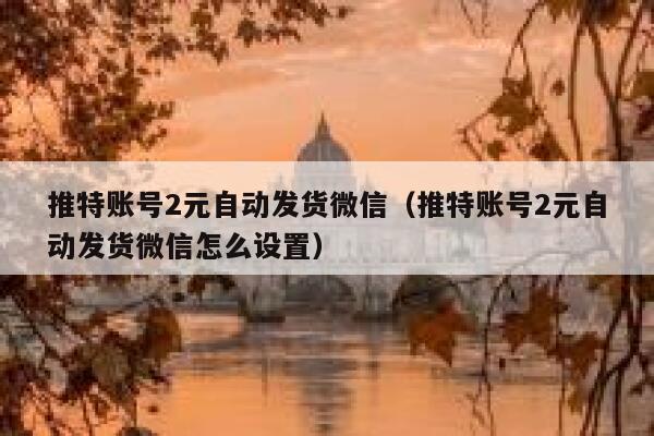 推特账号2元自动发货微信（推特账号2元自动发货微信怎么设置） 第1张