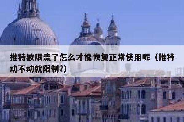 推特被限流了怎么才能恢复正常使用呢（推特动不动就限制?） 第1张