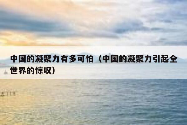 中国的凝聚力有多可怕（中国的凝聚力引起全世界的惊叹） 第1张