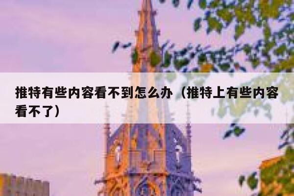 推特有些内容看不到怎么办（推特上有些内容看不了） 第1张