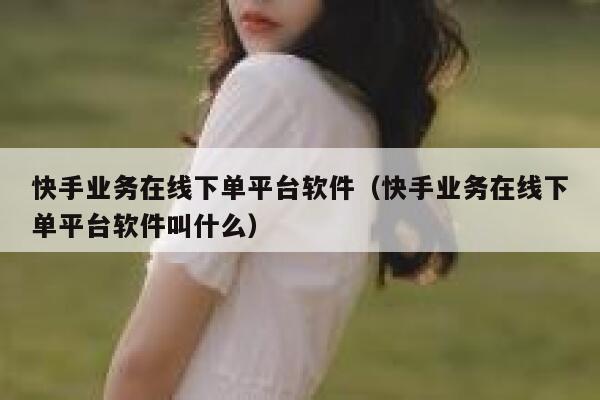 快手业务在线下单平台软件（快手业务在线下单平台软件叫什么） 第1张