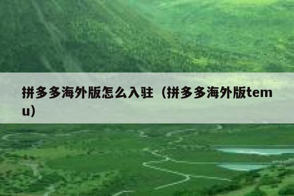 拼多多海外版怎么入驻（拼多多海外版temu） 第1张