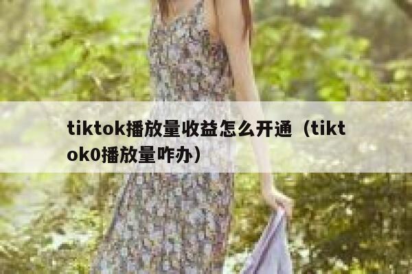 tiktok播放量收益怎么开通（tiktok0播放量咋办） 第1张