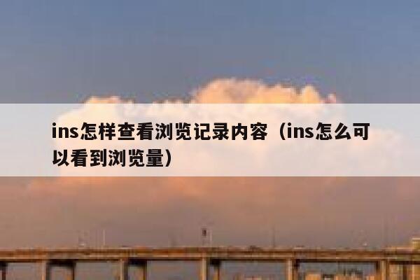 ins怎样查看浏览记录内容（ins怎么可以看到浏览量） 第1张