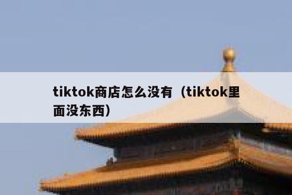 tiktok商店怎么没有（tiktok里面没东西） 第1张