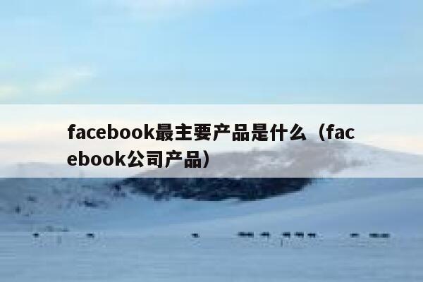 facebook最主要产品是什么（facebook公司产品） 第1张
