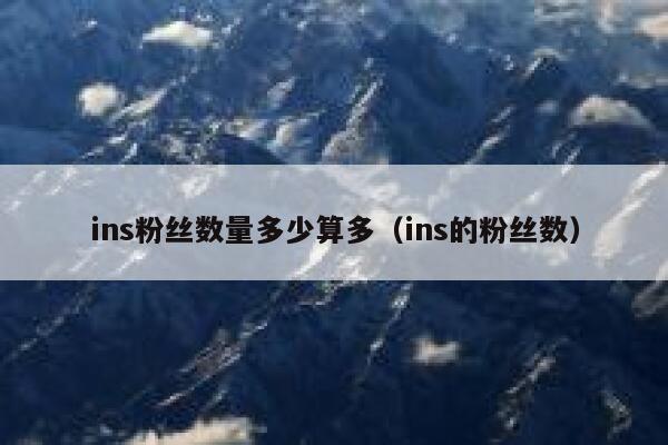 ins粉丝数量多少算多（ins的粉丝数） 第1张