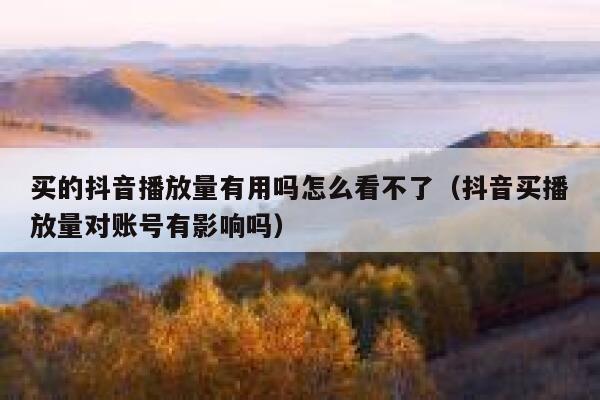 买的抖音播放量有用吗怎么看不了（抖音买播放量对账号有影响吗） 第1张