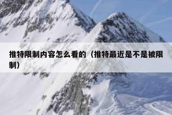 推特限制内容怎么看的（推特最近是不是被限制） 第1张