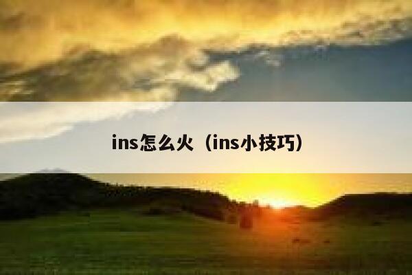 ins怎么火(ins小技巧) 第1张 ins怎么火(ins小技巧) 第1张