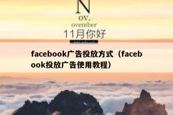 facebook广告投放方式（facebook投放广告使用教程） 第1张