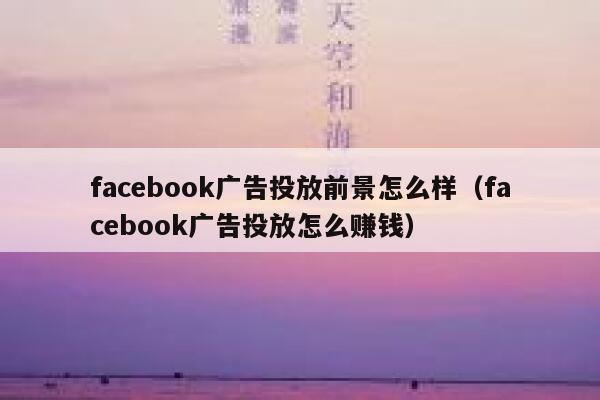 facebook广告投放前景怎么样（facebook广告投放怎么赚钱） 第1张