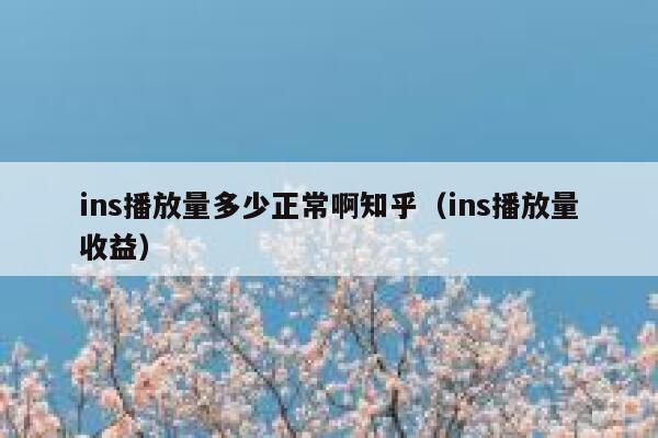 ins播放量多少正常啊知乎(ins播放量收益) 第1张 ins播放量多少正常啊知乎(ins播放量收益) 第1张