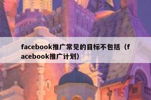 facebook推广常见的目标不包括（facebook推广计划） 第1张