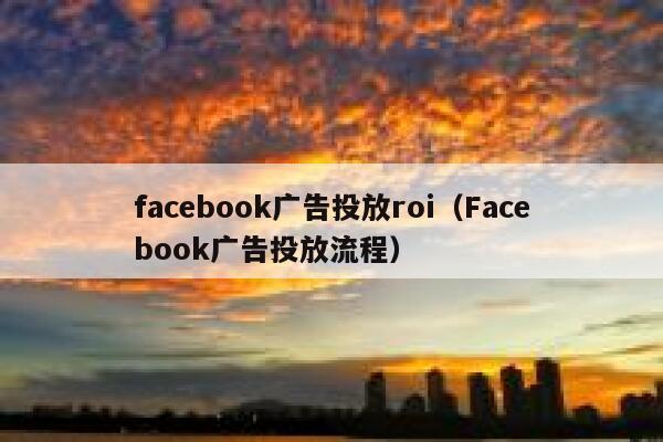 facebook广告投放roi（Facebook广告投放流程） 第1张