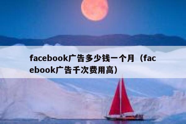 facebook广告多少钱一个月（facebook广告千次费用高） 第1张