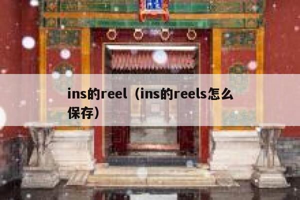 ins的reel（ins的reels怎么保存） 第1张