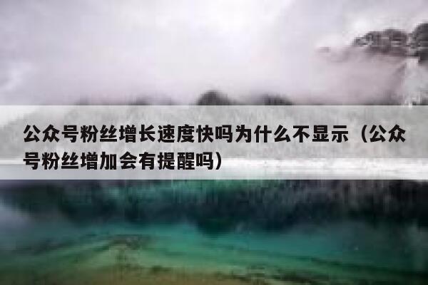 公众号粉丝增长速度快吗为什么不显示（公众号粉丝增加会有提醒吗） 第1张