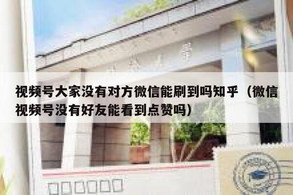 视频号大家没有对方微信能刷到吗知乎（微信视频号没有好友能看到点赞吗） 第1张