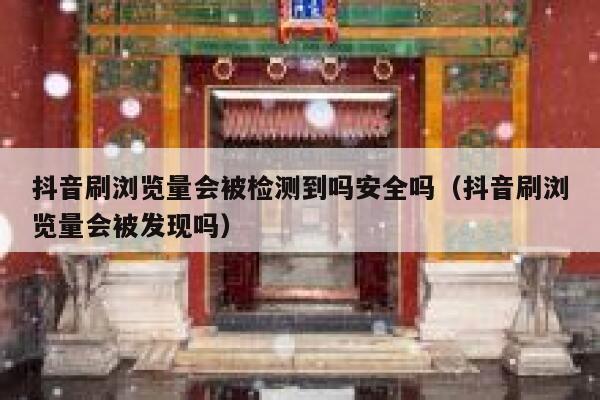 抖音刷浏览量会被检测到吗安全吗（抖音刷浏览量会被发现吗） 第1张