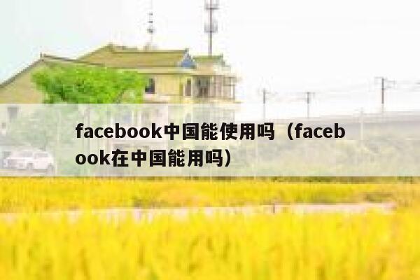 facebook中国能使用吗（facebook在中国能用吗） 第1张