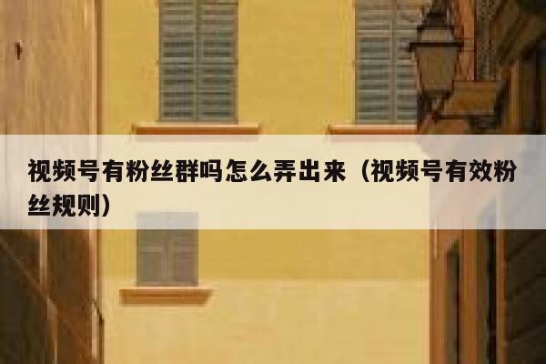 视频号有粉丝群吗怎么弄出来(视频号有效粉丝规则) 第1张 视频号有粉丝群吗怎么弄出来(视频号有效粉丝规则) 第1张