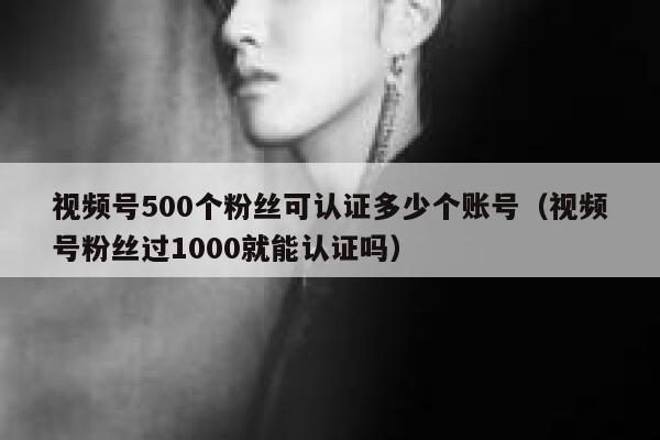 视频号500个粉丝可认证多少个账号（视频号粉丝过1000就能认证吗） 第1张