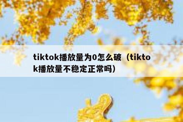 tiktok播放量为0怎么破（tiktok播放量不稳定正常吗） 第1张