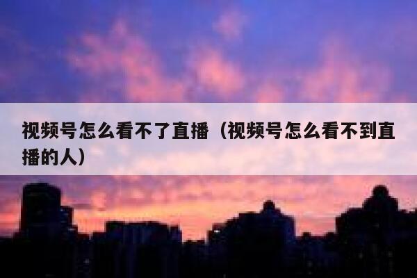 视频号怎么看不了直播（视频号怎么看不到直播的人） 第1张
