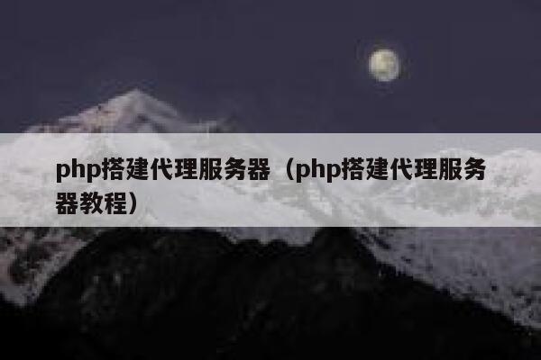 php搭建代理服务器(php搭建代理服务器教程) 第1张 php搭建代理服务器(php搭建代理服务器教程) 第1张
