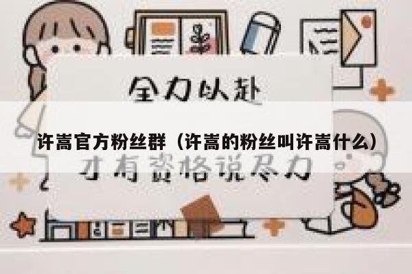许嵩官方粉丝群（许嵩的粉丝叫许嵩什么） 第1张