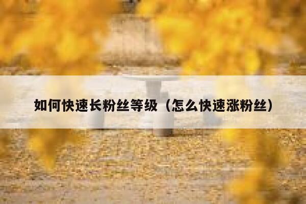 如何快速长粉丝等级(怎么快速涨粉丝) 第1张 如何快速长粉丝等级(怎么快速涨粉丝) 第1张