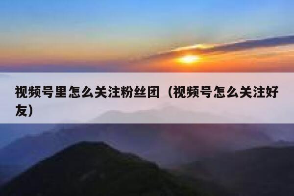 视频号里怎么关注粉丝团(视频号怎么关注好友) 第1张 视频号里怎么关注粉丝团(视频号怎么关注好友) 第1张