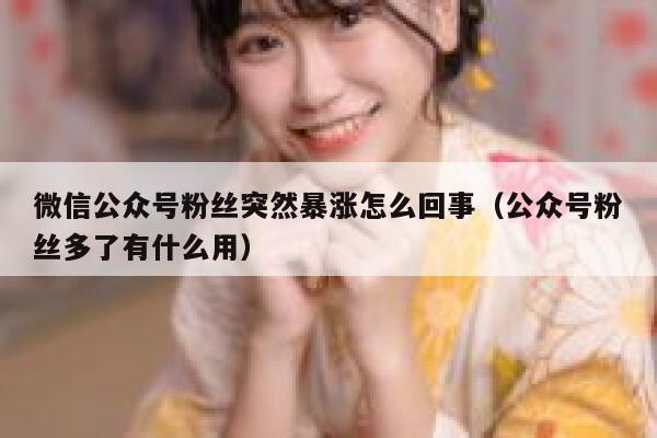 微信公众号粉丝突然暴涨怎么回事(公众号粉丝多了有什么用) 第1张 微信公众号粉丝突然暴涨怎么回事(公众号粉丝多了有什么用) 第1张