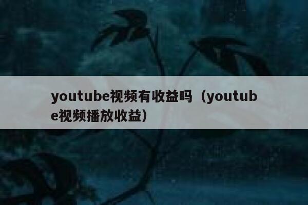 youtube视频有收益吗(youtube视频播放收益) 第1张 youtube视频有收益吗(youtube视频播放收益) 第1张