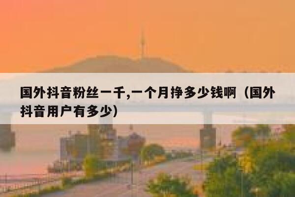 国外抖音粉丝一千,一个月挣多少钱啊(国外抖音用户有多少) 第1张 国外抖音粉丝一千,一个月挣多少钱啊(国外抖音用户有多少) 第1张