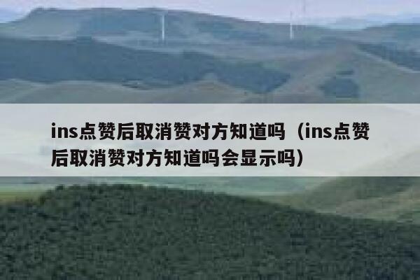 ins点赞后取消赞对方知道吗（ins点赞后取消赞对方知道吗会显示吗） 第1张