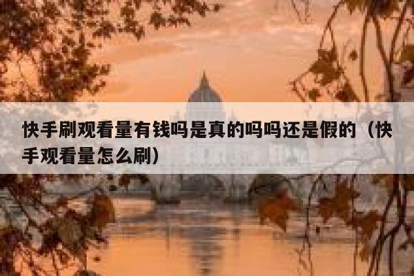 快手刷观看量有钱吗是真的吗吗还是假的（快手观看量怎么刷） 第1张