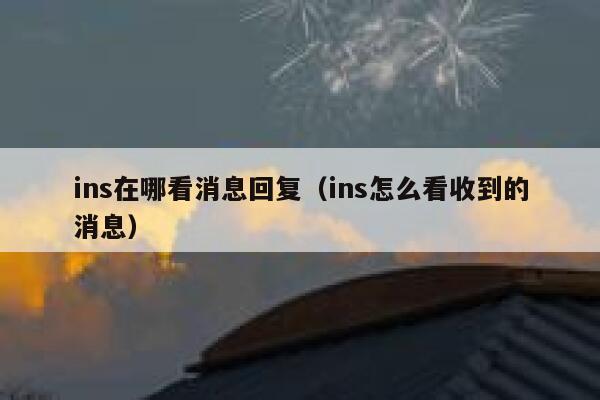 ins在哪看消息回复（ins怎么看收到的消息） 第1张