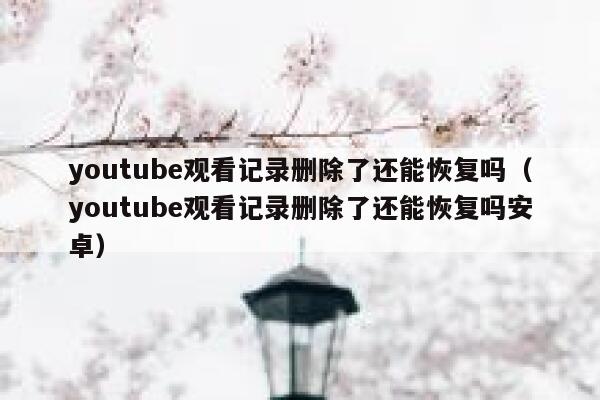 youtube观看记录删除了还能恢复吗（youtube观看记录删除了还能恢复吗安卓） 第1张